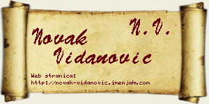 Novak Vidanović vizit kartica